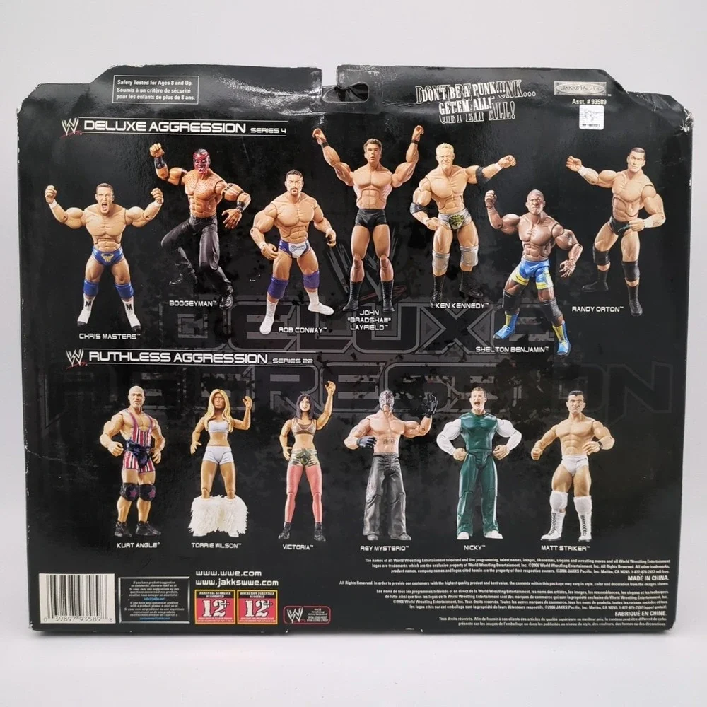 WWE Rey Mysterio Randy Orton Kurt Angle 3 Pack ERROR Deluxe Aggression Jakks